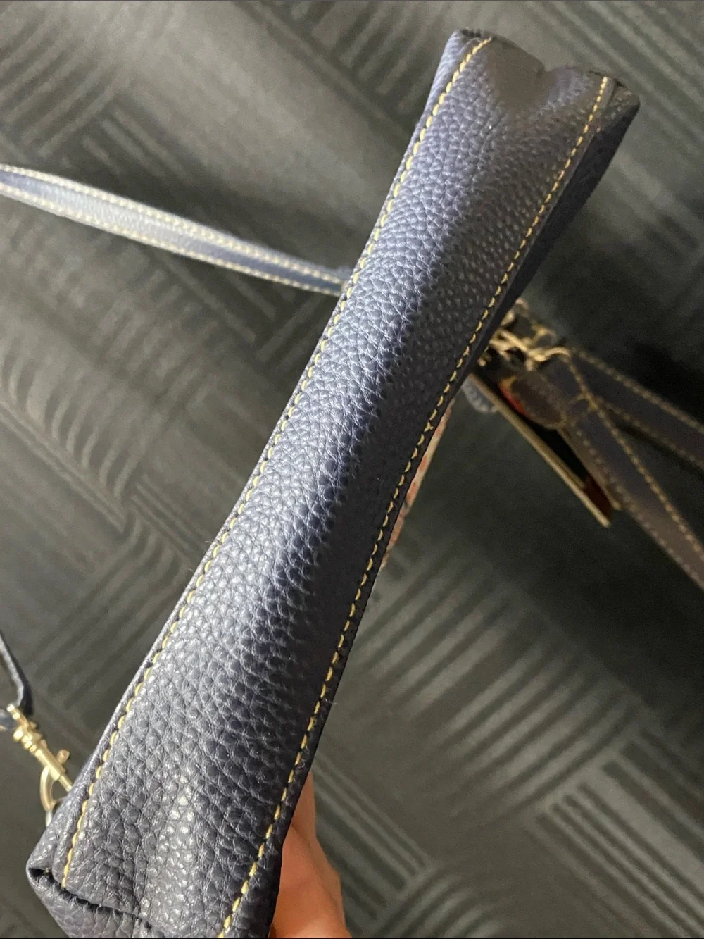 Stone Mountain Sydney Bag Crossbody Wristlet paisley leather blue NWT